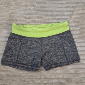 Prestige Edge Womens Athletic Shorts Gray Heather Neon Yellow Lime Size M